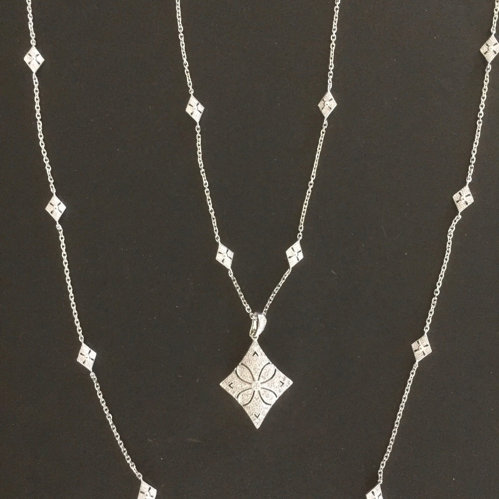 Affinity Diamond 1/4 CT TW Sterling 3-Piece Vintage Inspired Necklace Set/NIB!!!